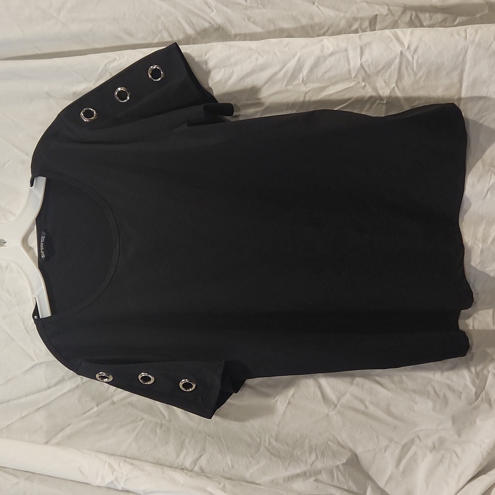 Black Bloomchic women's top with sleeve details, sz 14-16
